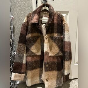Abercrombie and Fitch Plaid Wool-Blend Jacket size small